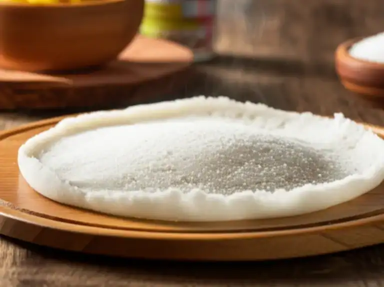 Uma tapioca perfeita sem grudar naturalmente, recém-preparada e pronta para servir.